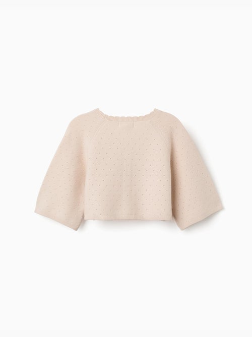 Gilet en maille avec des détails festonnés - Kiabi