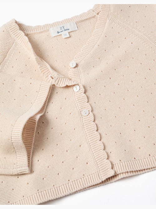 Gilet en maille avec des détails festonnés - Kiabi