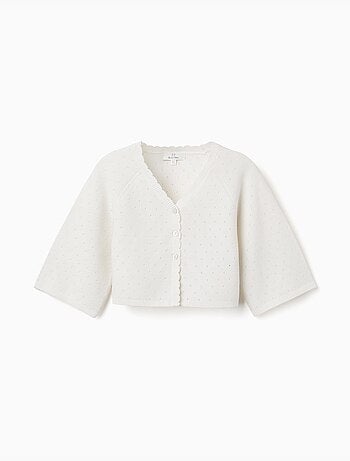 Gilet en maille avec des détails festonnés