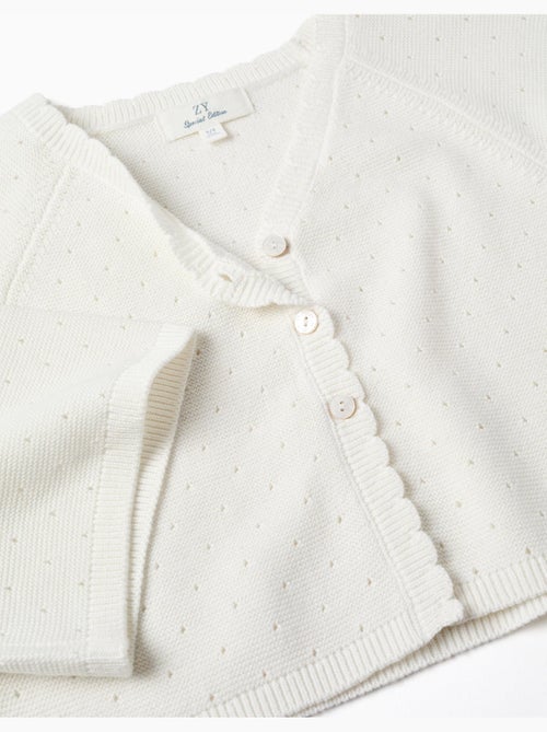 Gilet en maille avec des détails festonnés - Kiabi