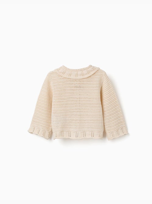 Gilet en maille avec détails ajourés - Kiabi