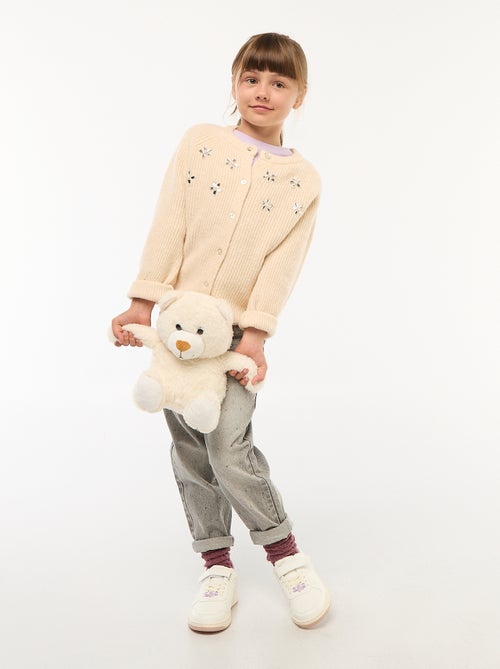 Gilet en maille avec détails perlés - Kiabi