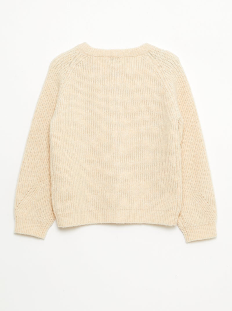 Gilet en maille avec détails perlés Beige - Kiabi