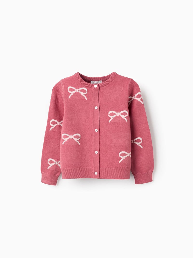 Gilet en Maille avec Jacquard Rose foncé - Kiabi
