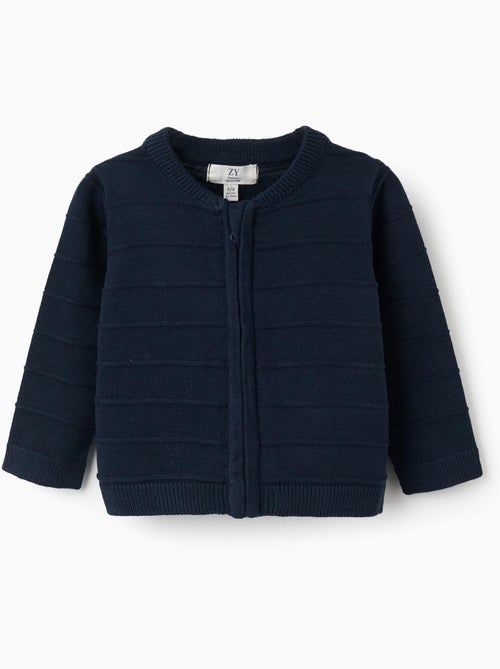 Gilet en maille avec lignes en relief - Kiabi