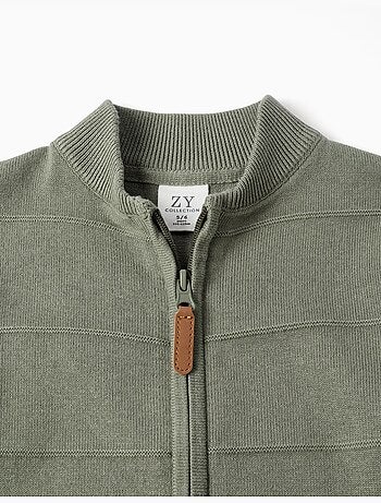 Gilet en maille de coton à lignes en relief