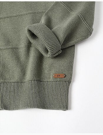 Gilet en maille de coton à lignes en relief