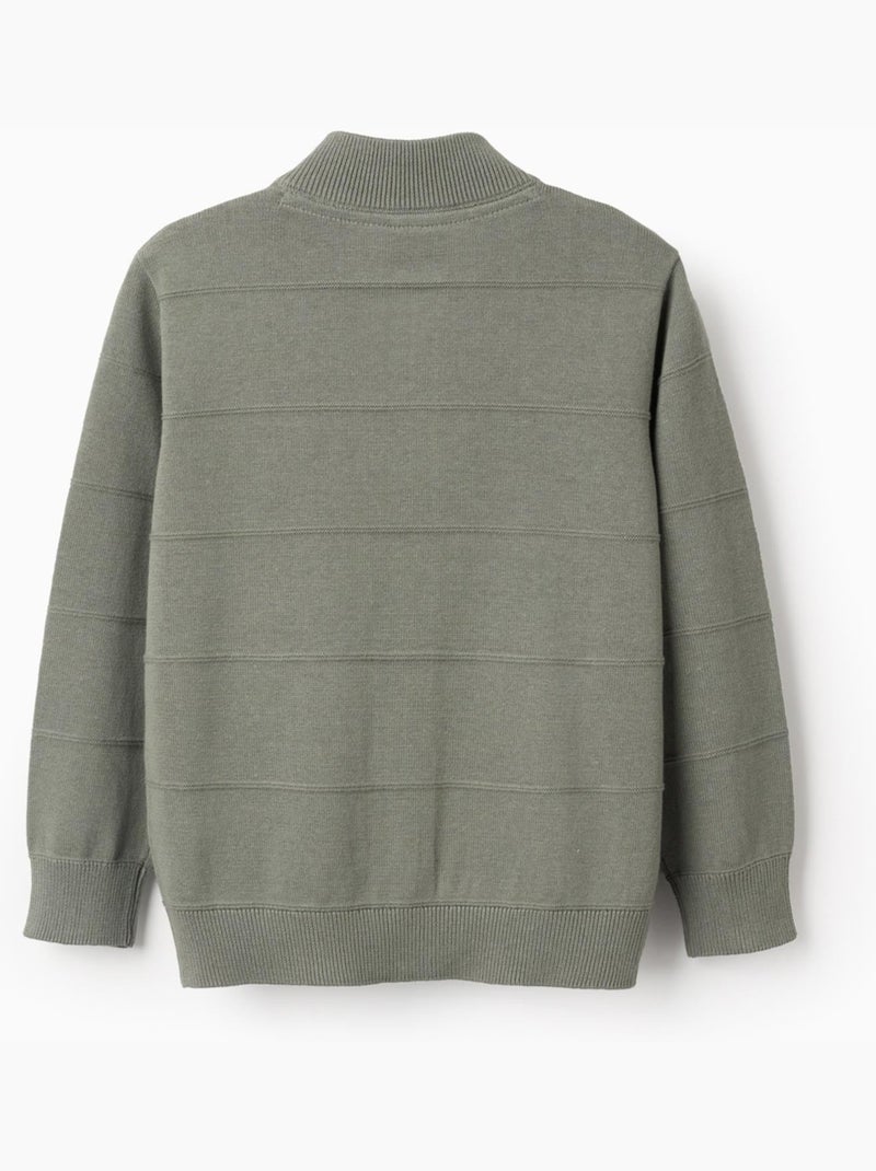 Gilet en maille avec lignes en relief Vert clair - Kiabi
