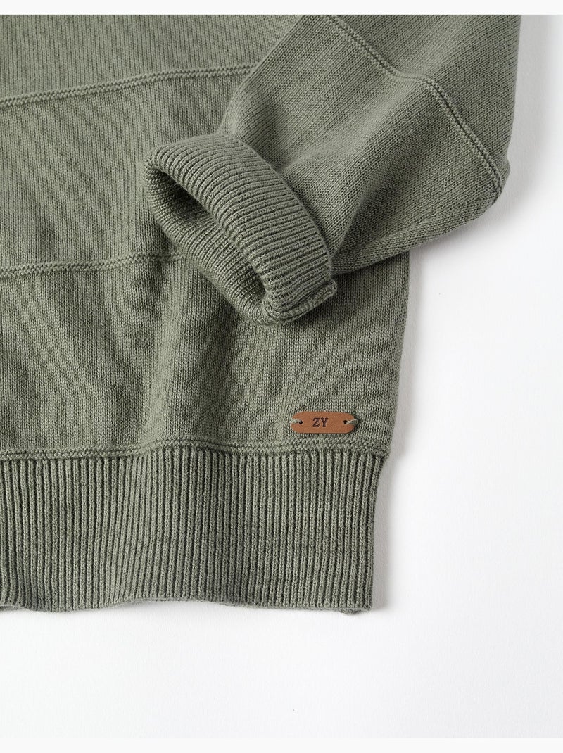 Gilet en maille avec lignes en relief Vert clair - Kiabi