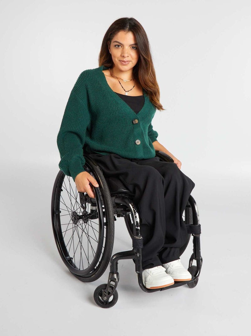 Gilet en maille avec ouverture aimantée - So Easy Vert - Kiabi