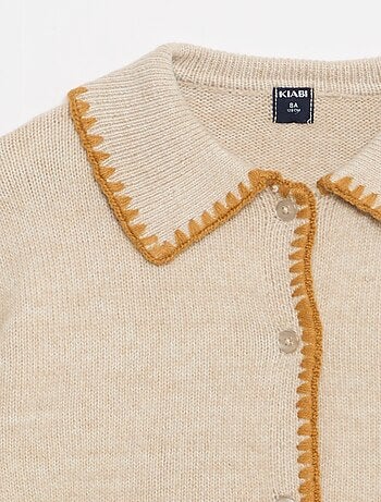 Gilet en maille avec ouverture boutonnée et poches plaquées