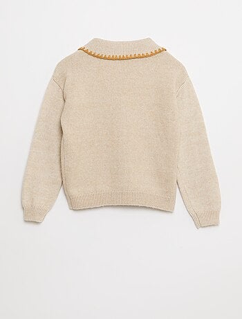 Gilet en maille avec ouverture boutonnée et poches plaquées