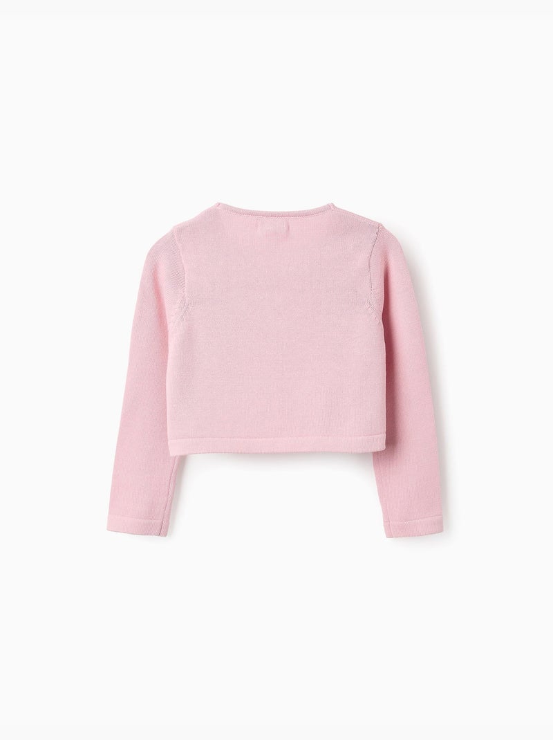 Gilet Cardigan Fantaisie Rose Avec Perles Et Paillettes - Marque Votre Nom Taille 36