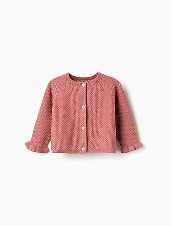 Gilet en maille avec poignets à volants