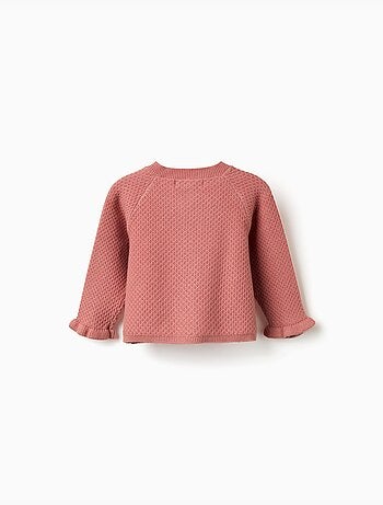 Gilet en maille avec poignets à volants