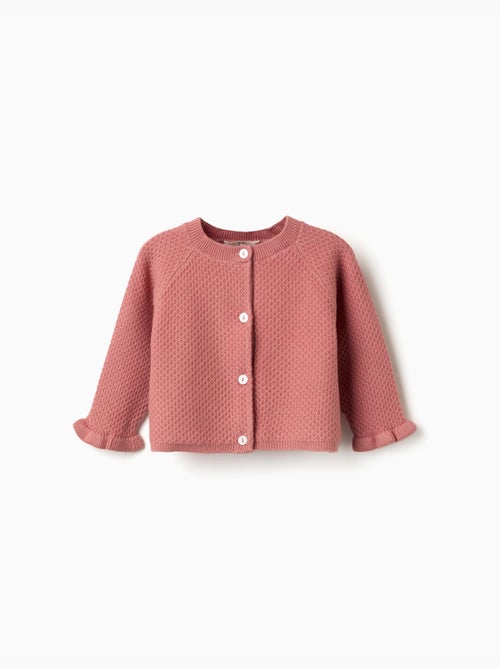 Gilet en maille avec poignets à volants - Kiabi