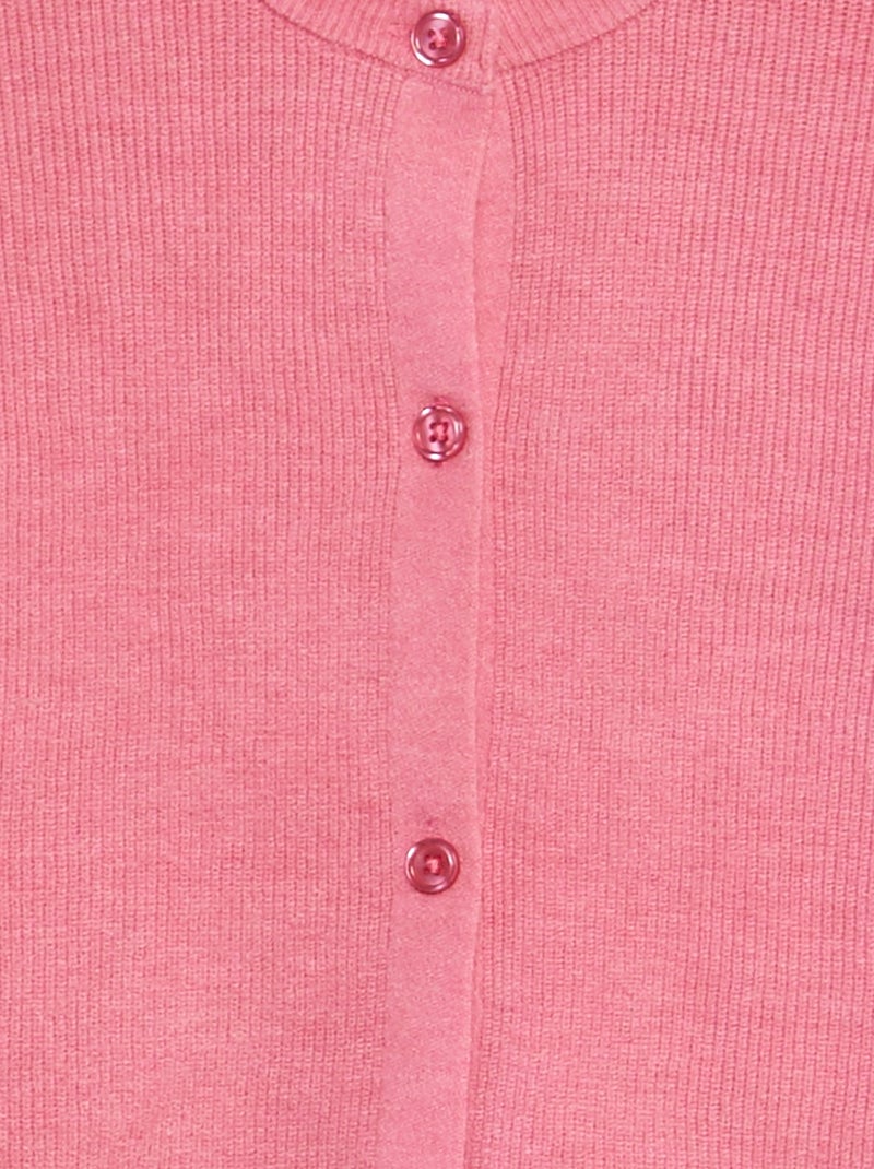 Gilet en maille avec poignets volantés rose - Kiabi