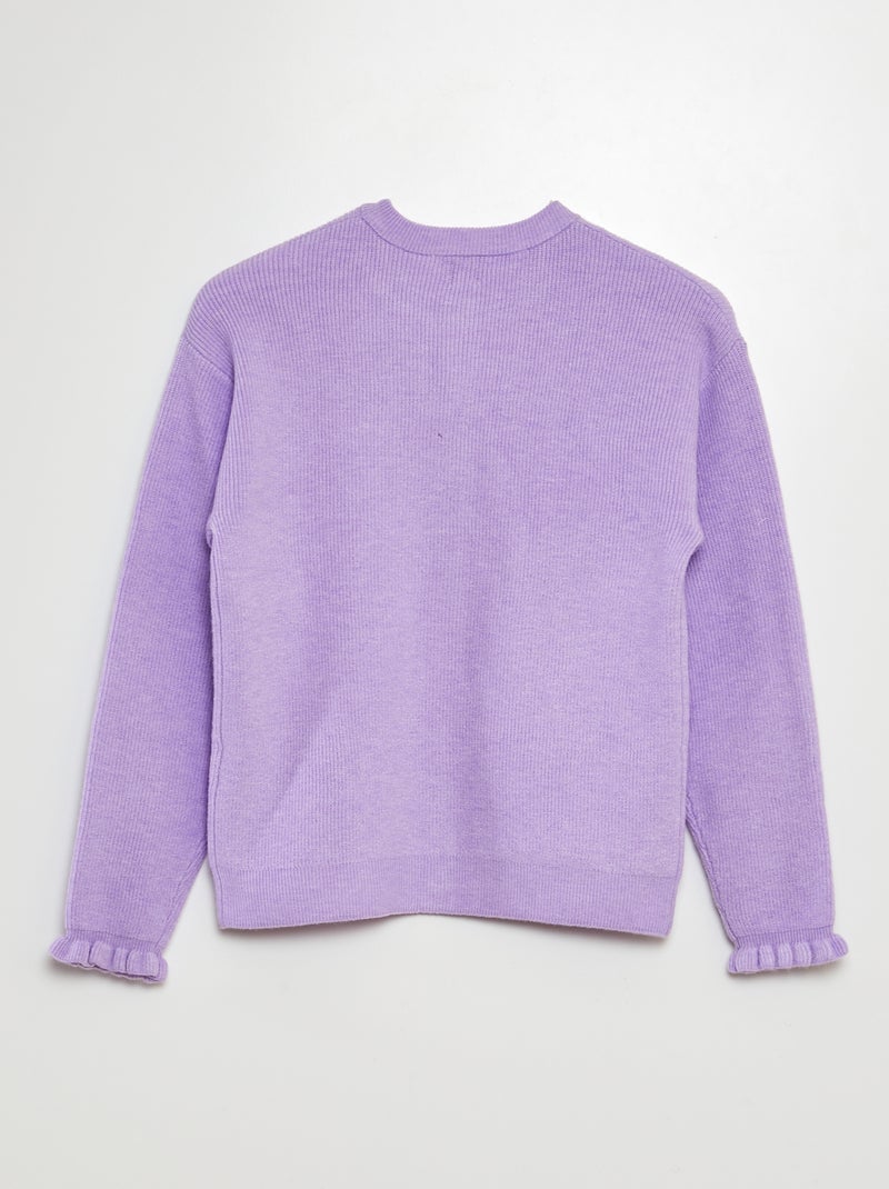 Gilet en maille avec poignets volantés VIOLET - Kiabi