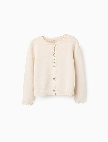 Gilet en Maille avec Pois en Relief