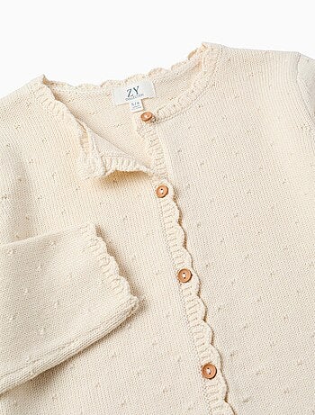 Gilet en Maille avec Pois en Relief