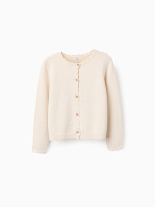 Gilet en Maille avec Pois en Relief