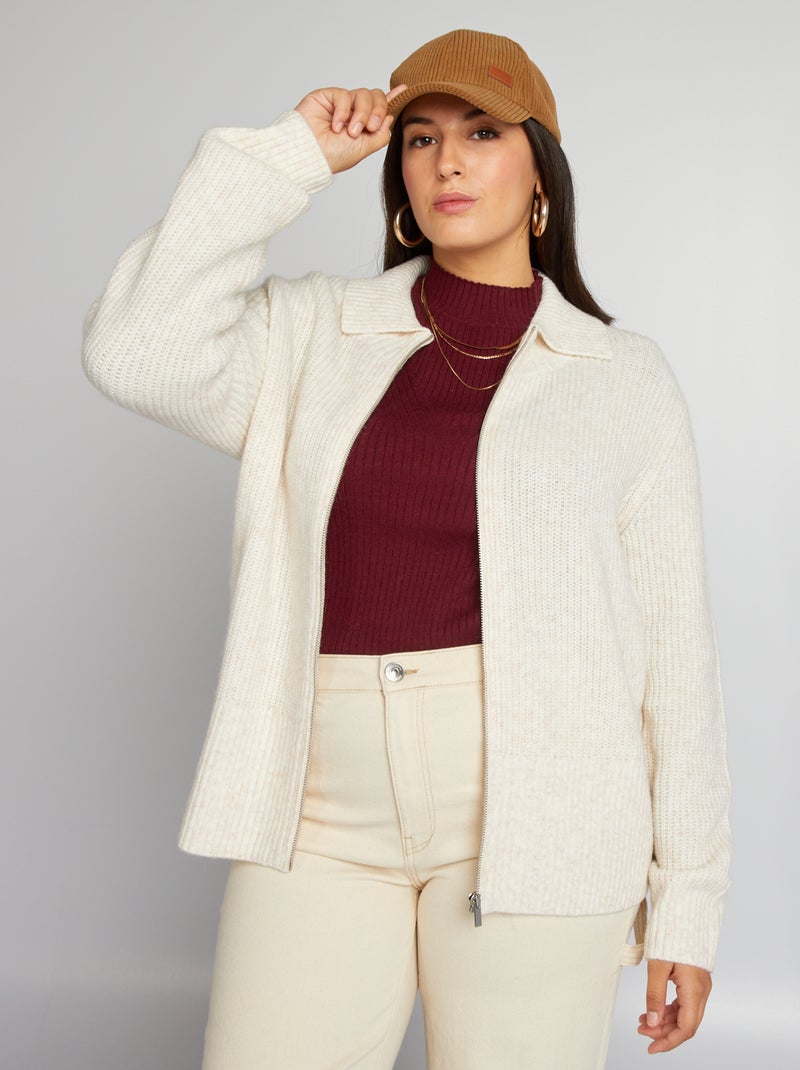 Gilet en maille Beige - Kiabi