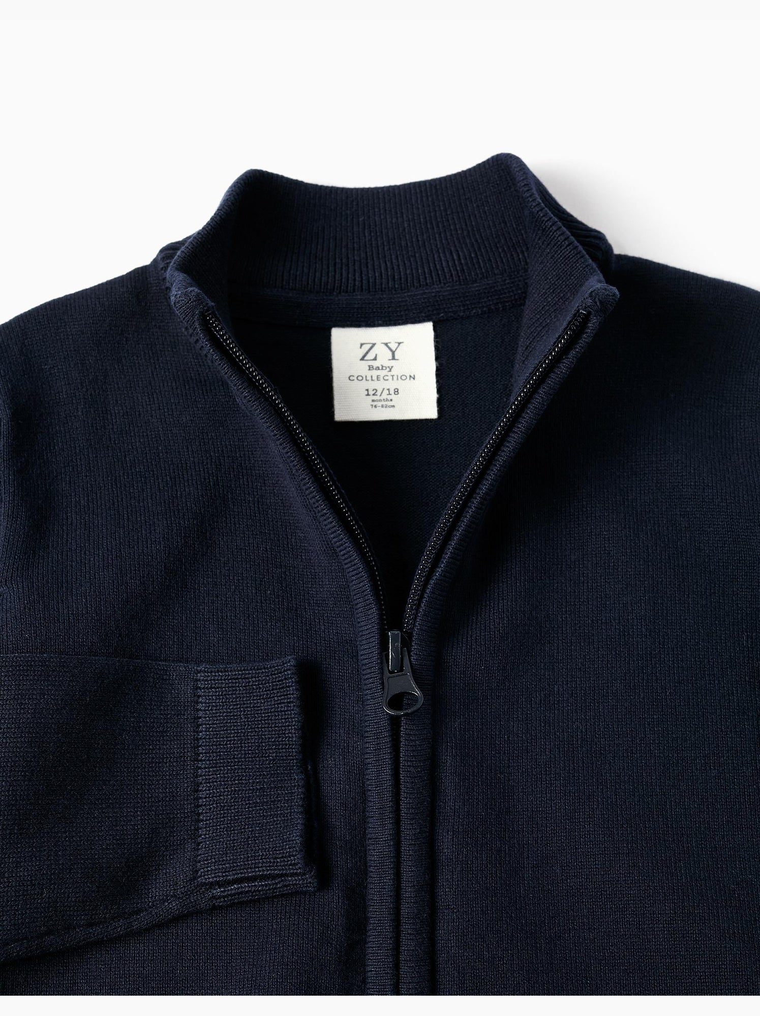Gilet En Maille Bleu Fait Main Vintage - Taille 44 - Coton/laine - France