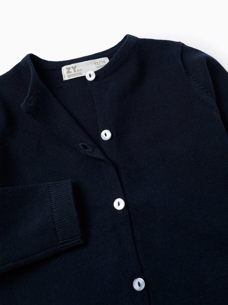 Gilet en Maille Bleu foncé - Kiabi