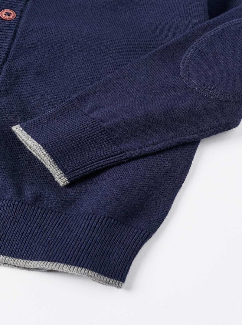 Gilet en maille bleu foncé manches longues ESSENTIALS LINE Bleu foncé - Kiabi