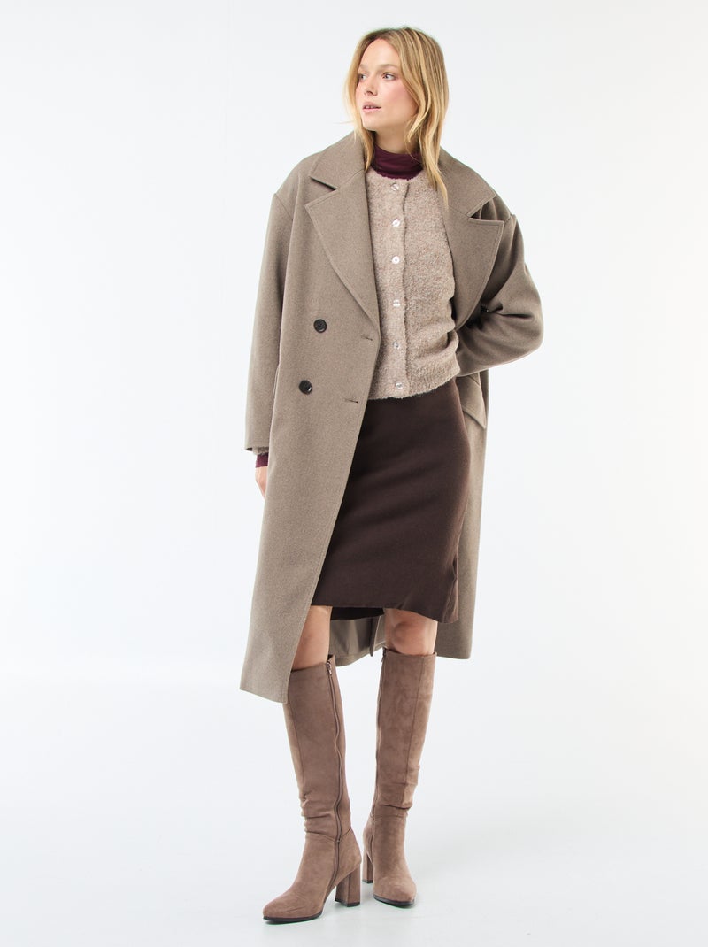 Gilet en maille bouclette Beige - Kiabi