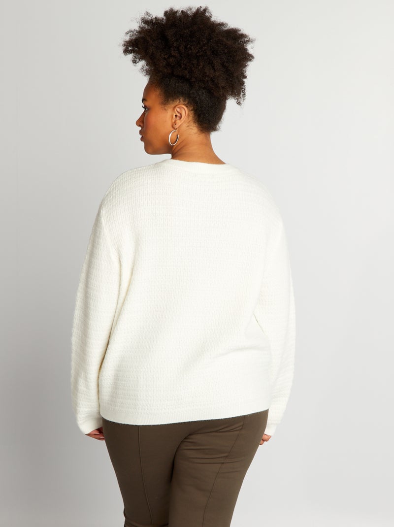 Chemisier Karen Kane Blanc Cassé Taille L - Manches Longues, Col Boutonné, Poches - Neuf Avec Étiquettes