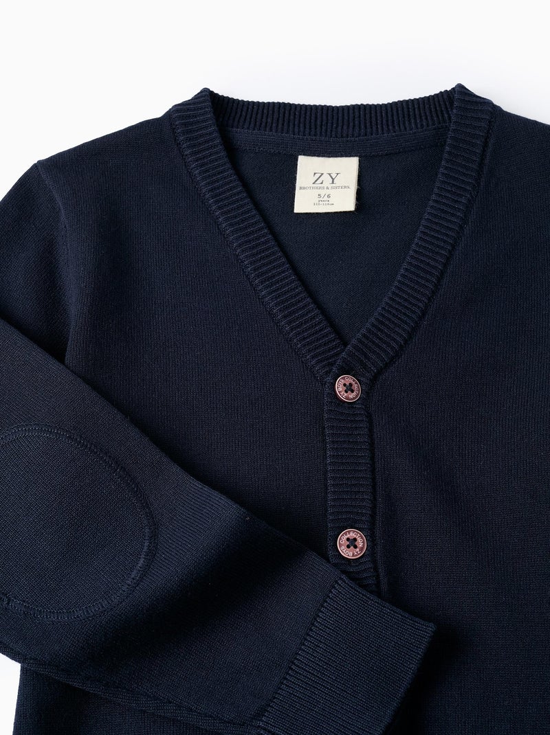 Gilet en Maille Brothers & Sisters Bleu foncé - Kiabi