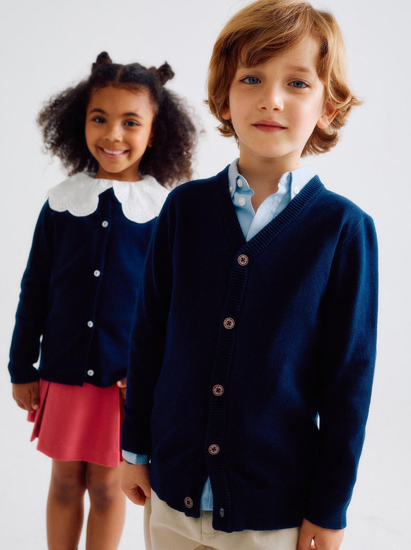 Gilet en Maille Brothers & Sisters Bleu foncé - Kiabi