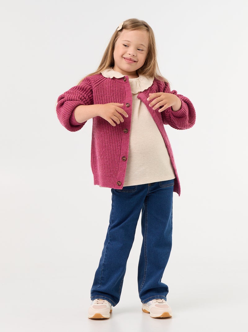 Gilet en maille chaude - collection facile à enfiler Violet - Kiabi