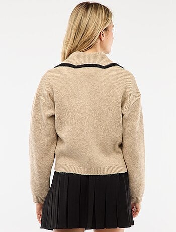 Gilet en maille chaude à col anglais