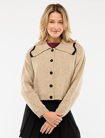 Gilet en maille chaude à col anglais