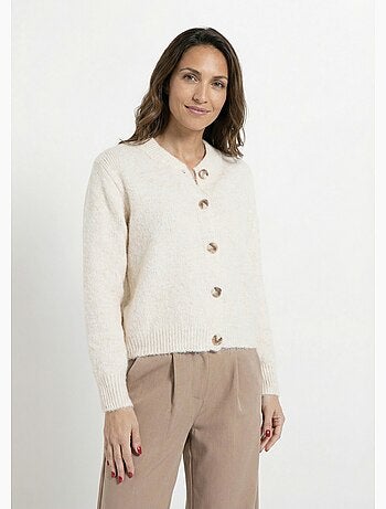 Gilet en maille col rond fantaisie - afibel