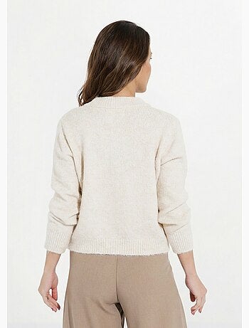Gilet en maille col rond fantaisie - afibel
