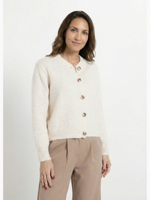 Gilet en maille col rond fantaisie - afibel - Kiabi Gilet en maille col rond fantaisie - afibel - Kiabi
