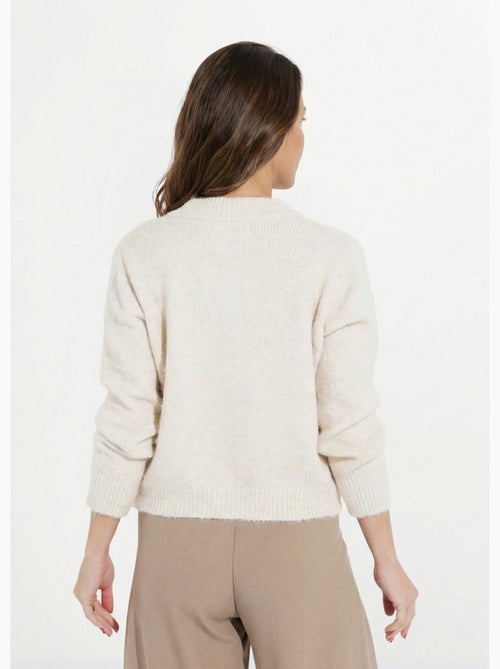 Gilet en maille col rond fantaisie - afibel - Kiabi Gilet en maille col rond fantaisie - afibel - Kiabi