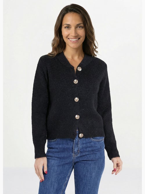 Gilet en maille col rond fantaisie - afibel - Kiabi Gilet en maille col rond fantaisie - afibel - Kiabi