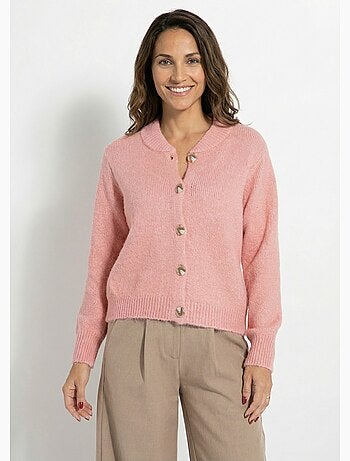 Gilet en maille col rond fantaisie - afibel