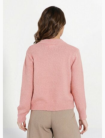 Gilet en maille col rond fantaisie - afibel