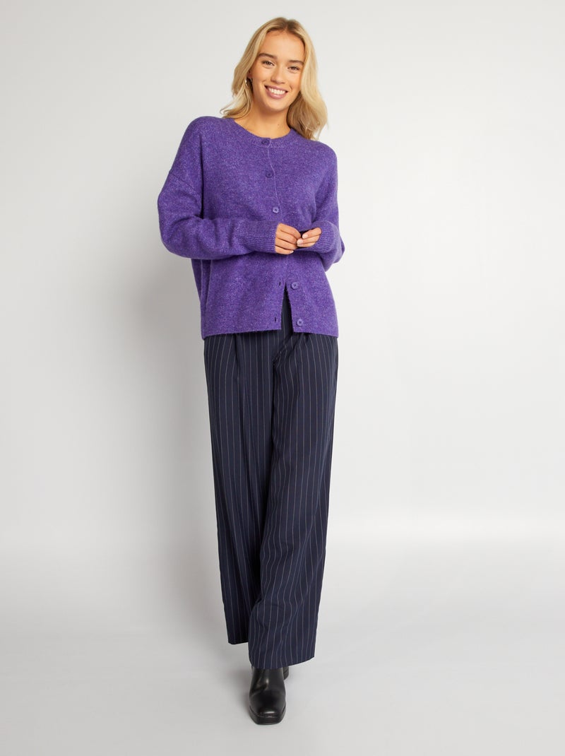 Gilet en maille colorée Violet - Kiabi