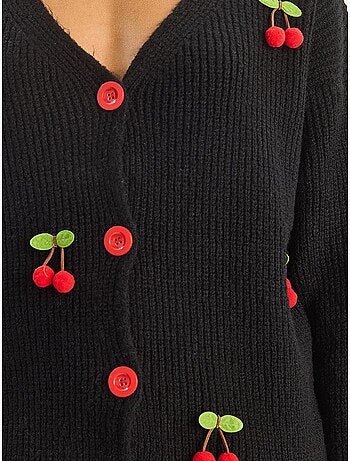 Gilet en maille côtelée à col v avec fermeture boutonnée lucci
