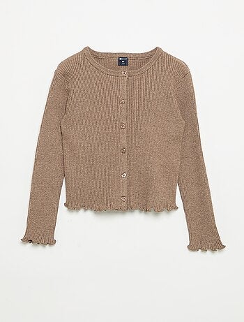 Gilet en maille côtelée à manches longues