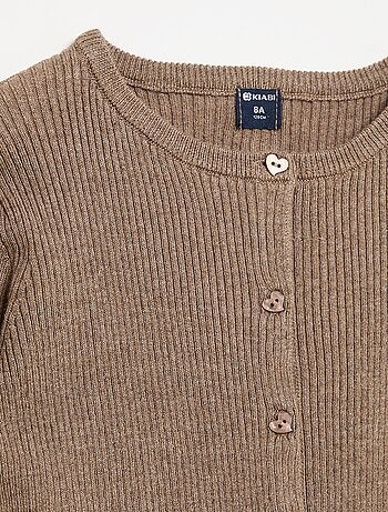 Gilet en maille côtelée à manches longues