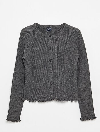 Gilet en maille côtelée à manches longues