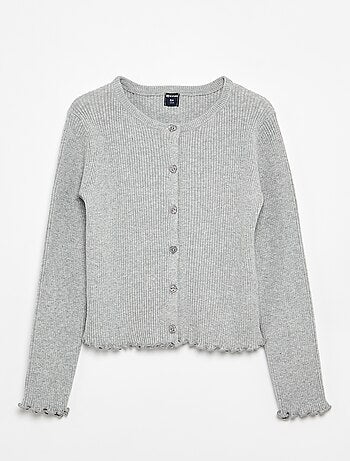 Gilet en maille côtelée à manches longues