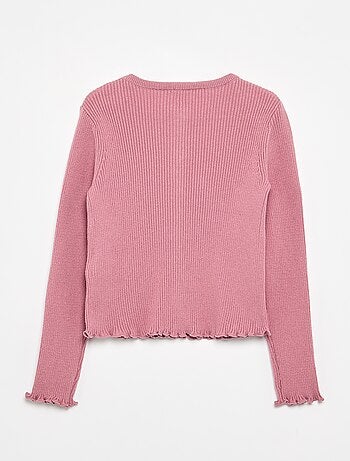 Gilet en maille côtelée à manches longues